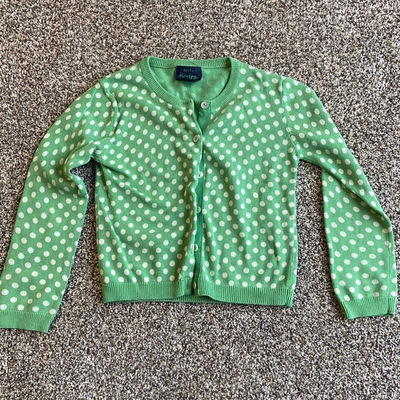 Mini Boden Other - Mini Boden Green Cotton Polka Dot cardigan size 5-6Y